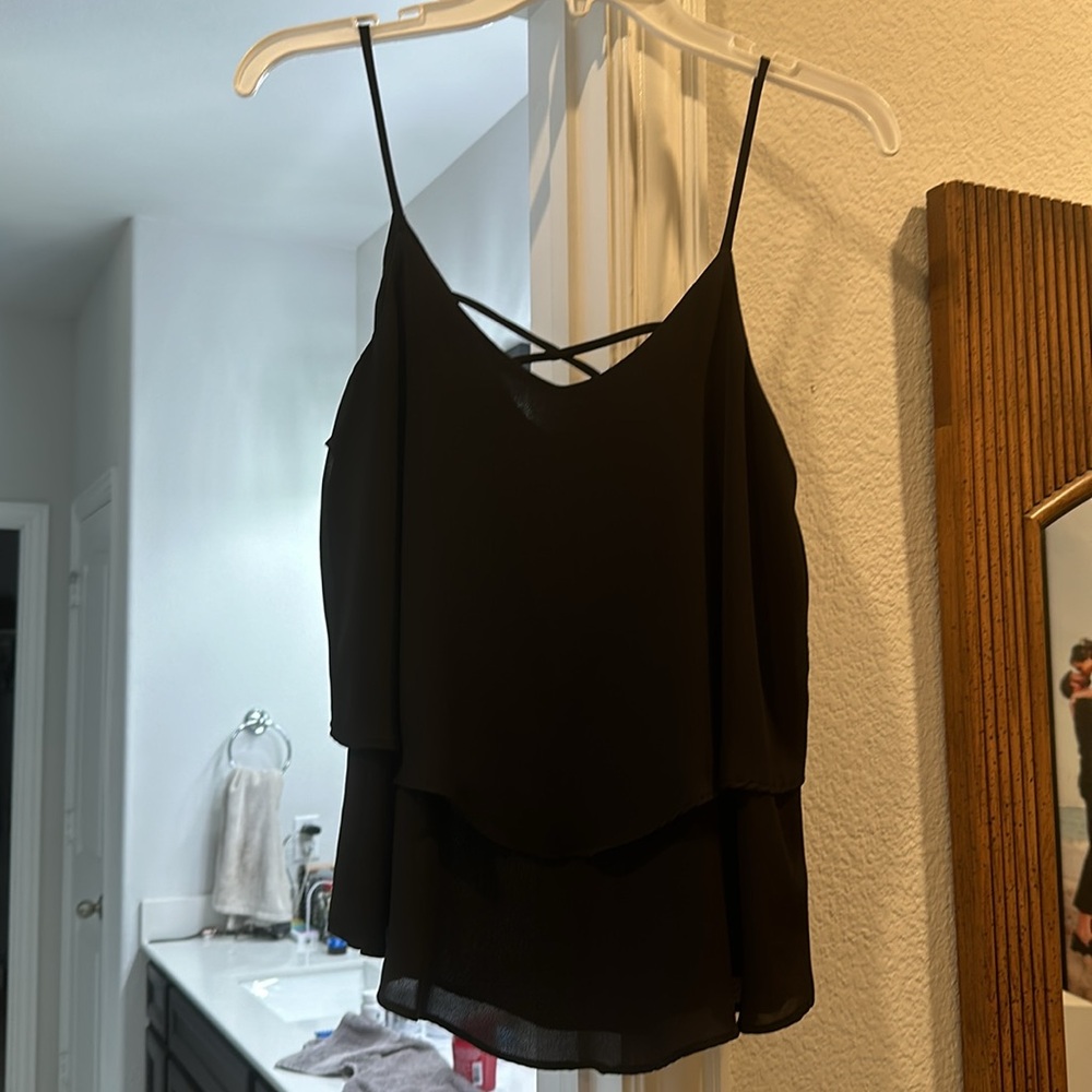 Black flowy top